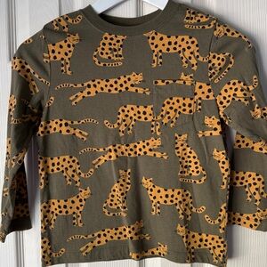 Hanna Andersson Kids' Cheetah Print Top - Olive and Mustard
